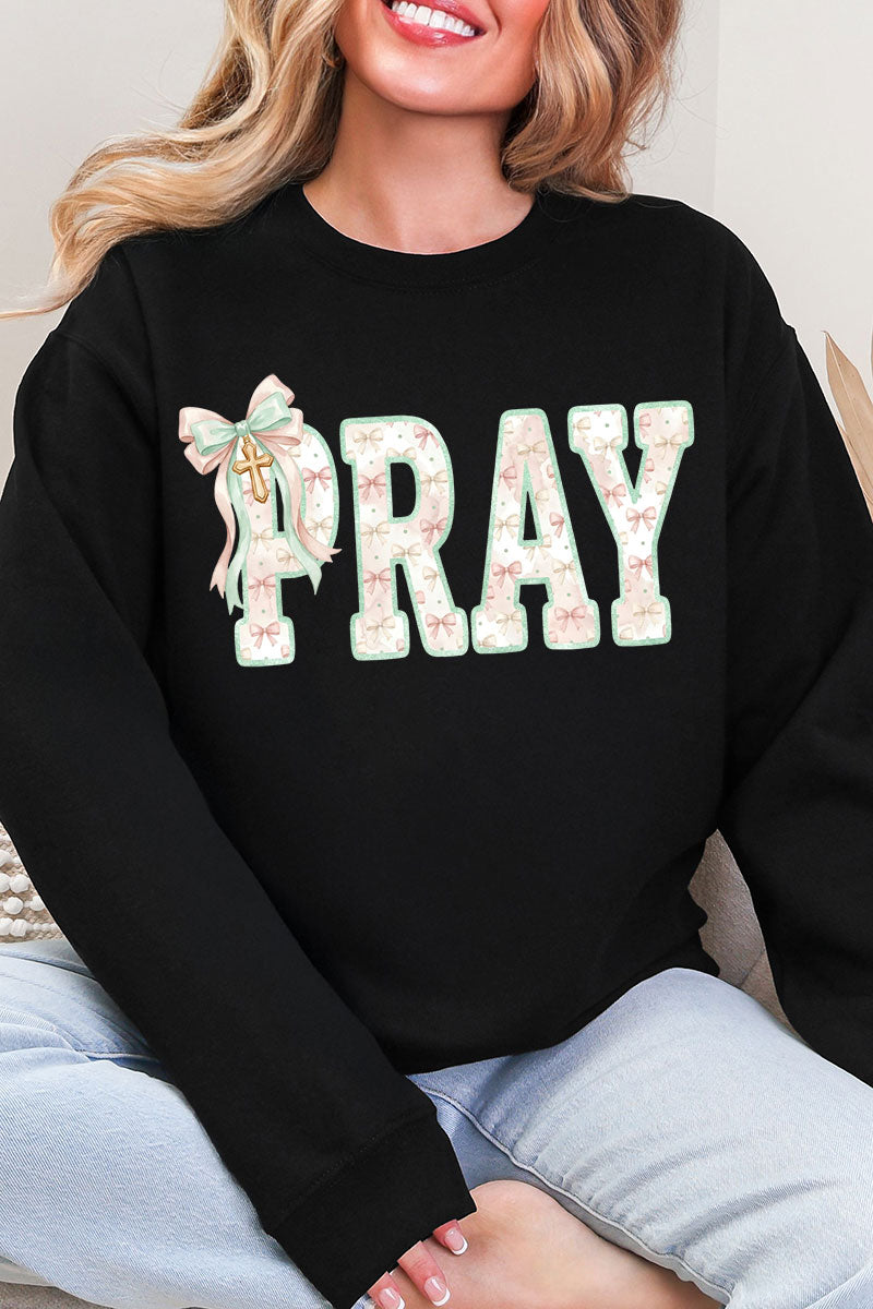 Coquette Cross Pray Heavy Blend Crew Sweatshirt product image 3