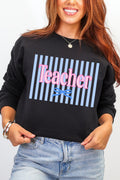 Teacher Striped Heavy Blend Crew Sweatshirt product image 1