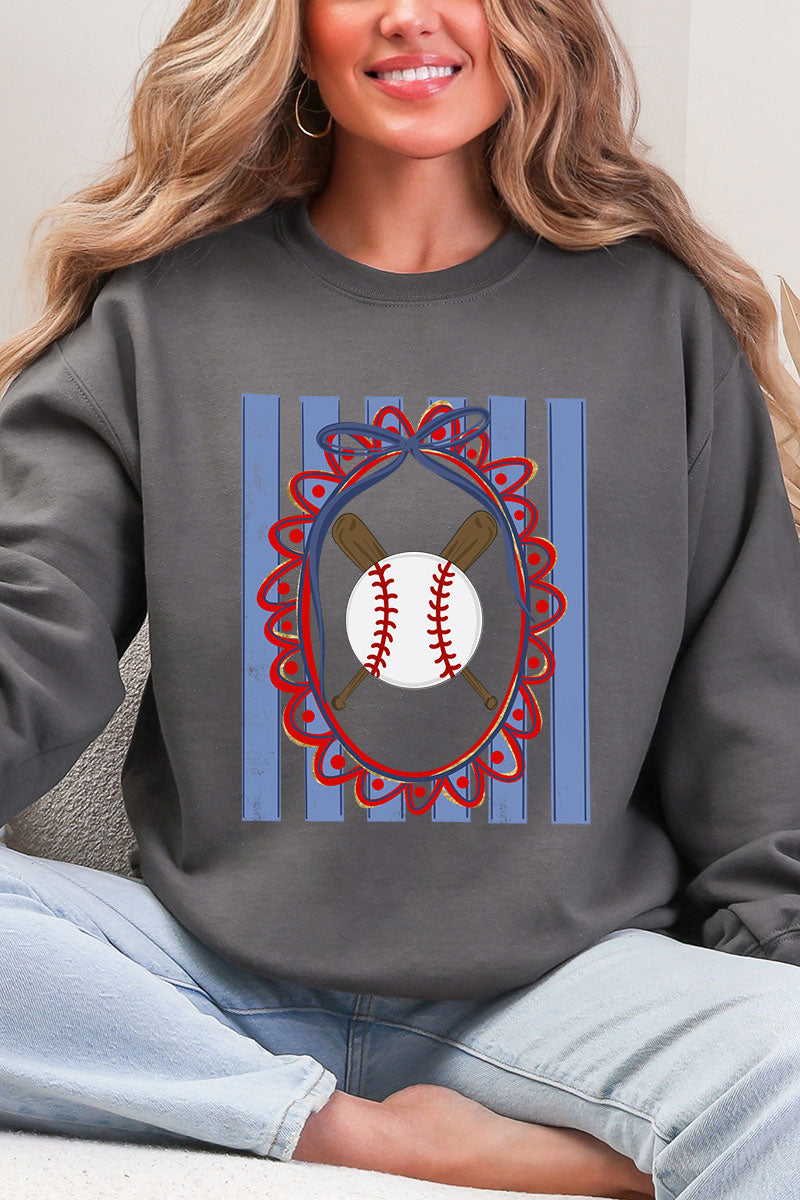 Baseball Stripes Heavy Blend Crew Sweatshirt product image 4