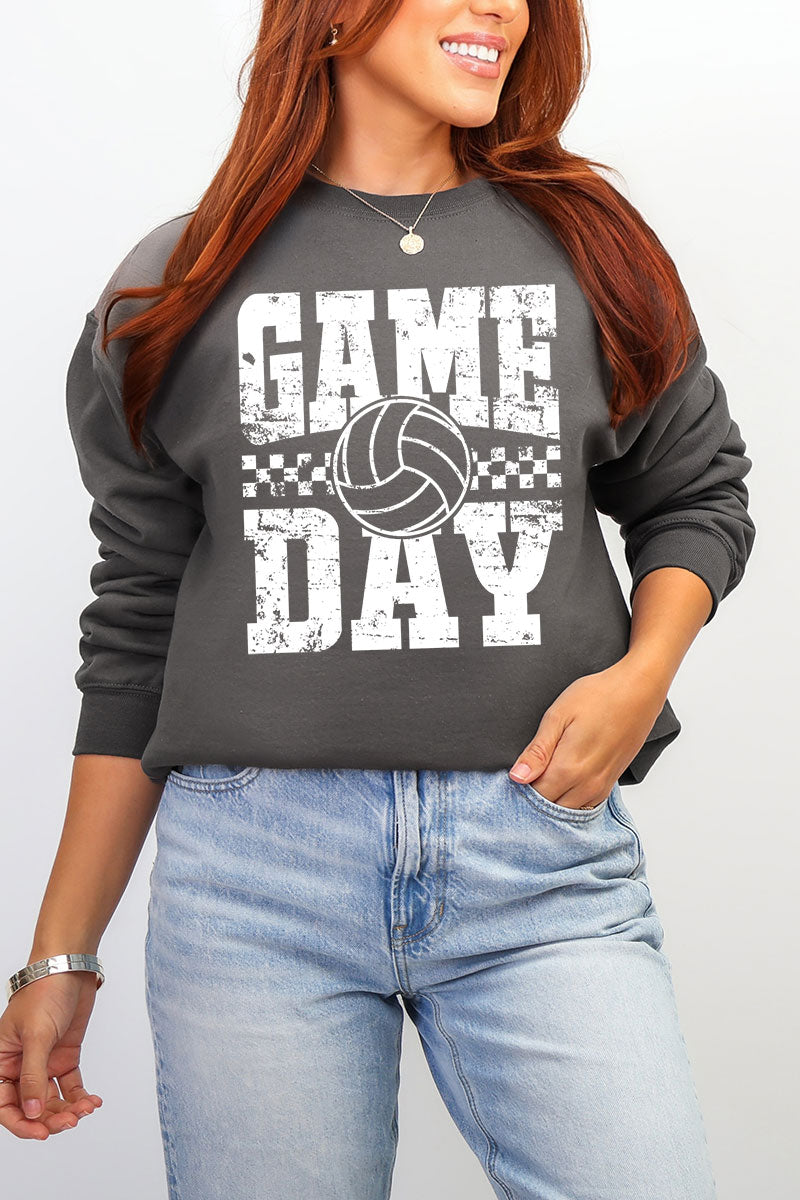Retro Volleyball Game Day Heavy Blend Crew Sweatshirt product image 5