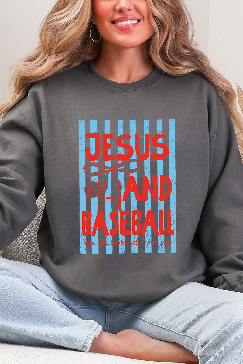Jesus And Baseball Heavy Blend Crew Sweatshirt product image 5