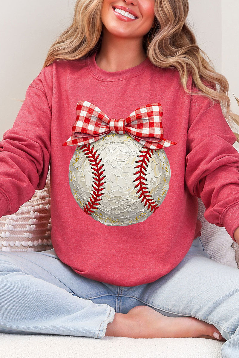 Painted Baseball Bow Heavy Blend Crew Sweatshirt product image 4