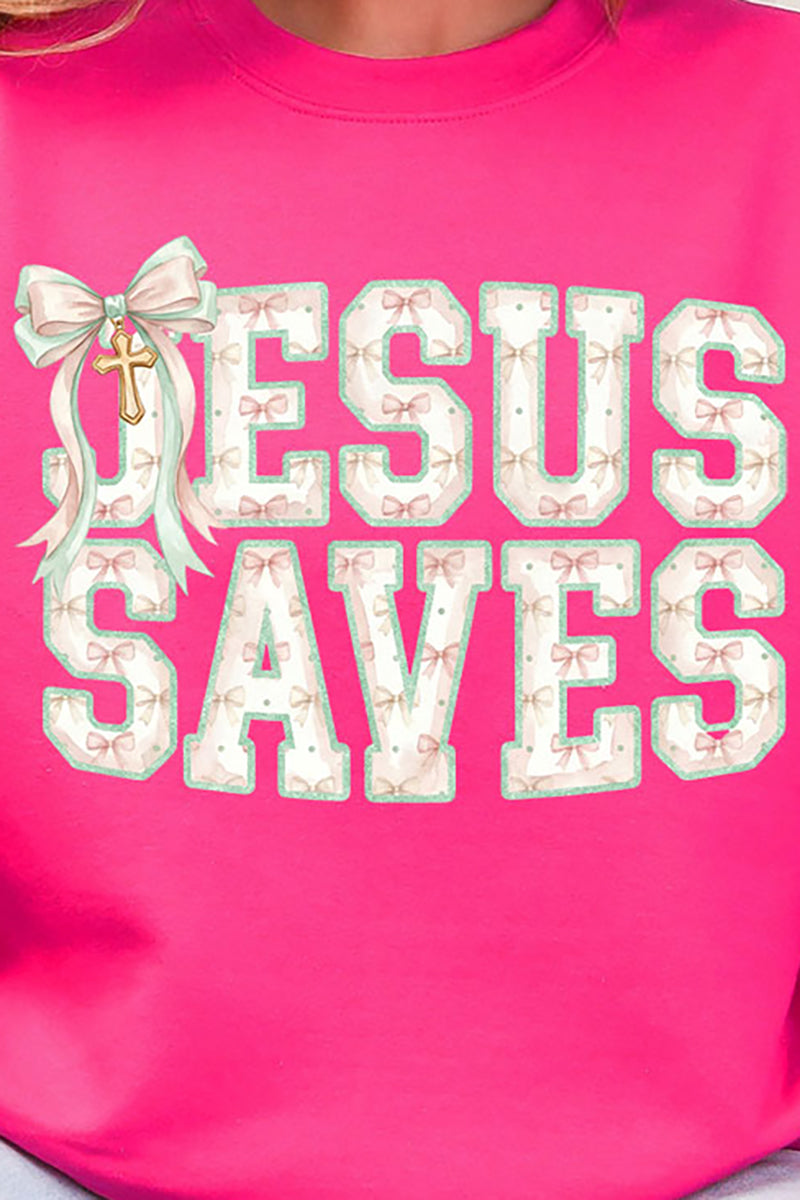 Jesus Saves Coquette Cross Heavy Blend Crew Sweatshirt product image 2