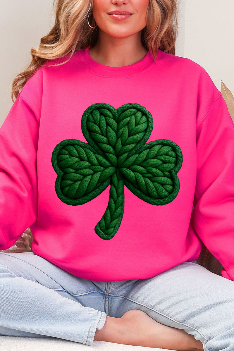 Faux Yarn Clover Heavy Blend Crew Sweatshirt product image 4