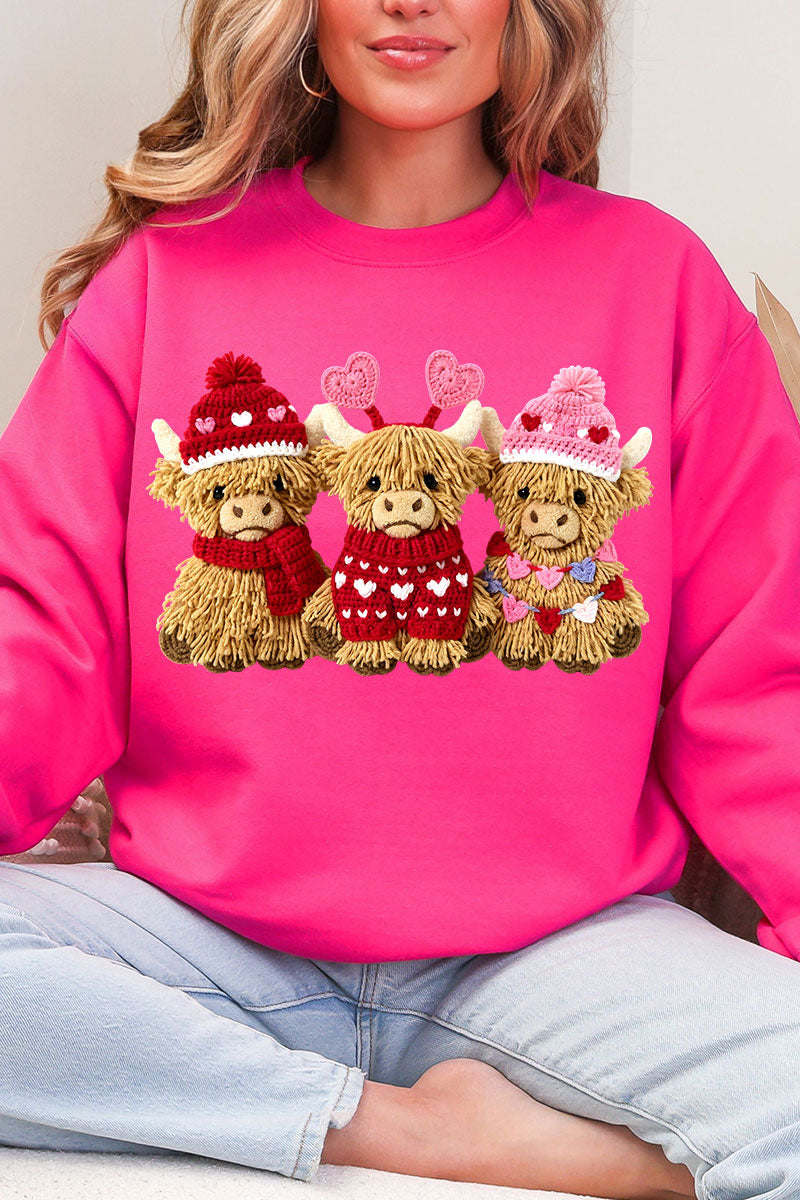 Faux Yarn Highland Hearts Heavy Blend Crew Sweatshirt product image 3