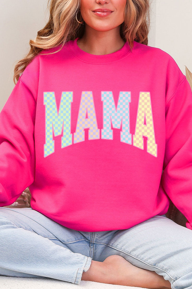 Pastel Checkered Mama Heavy Blend Crew Sweatshirt product image 4