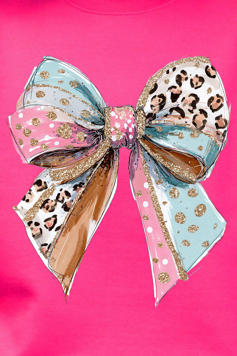 Pastel Leopard Bow Heavy Blend Crew Sweatshirt product image 2