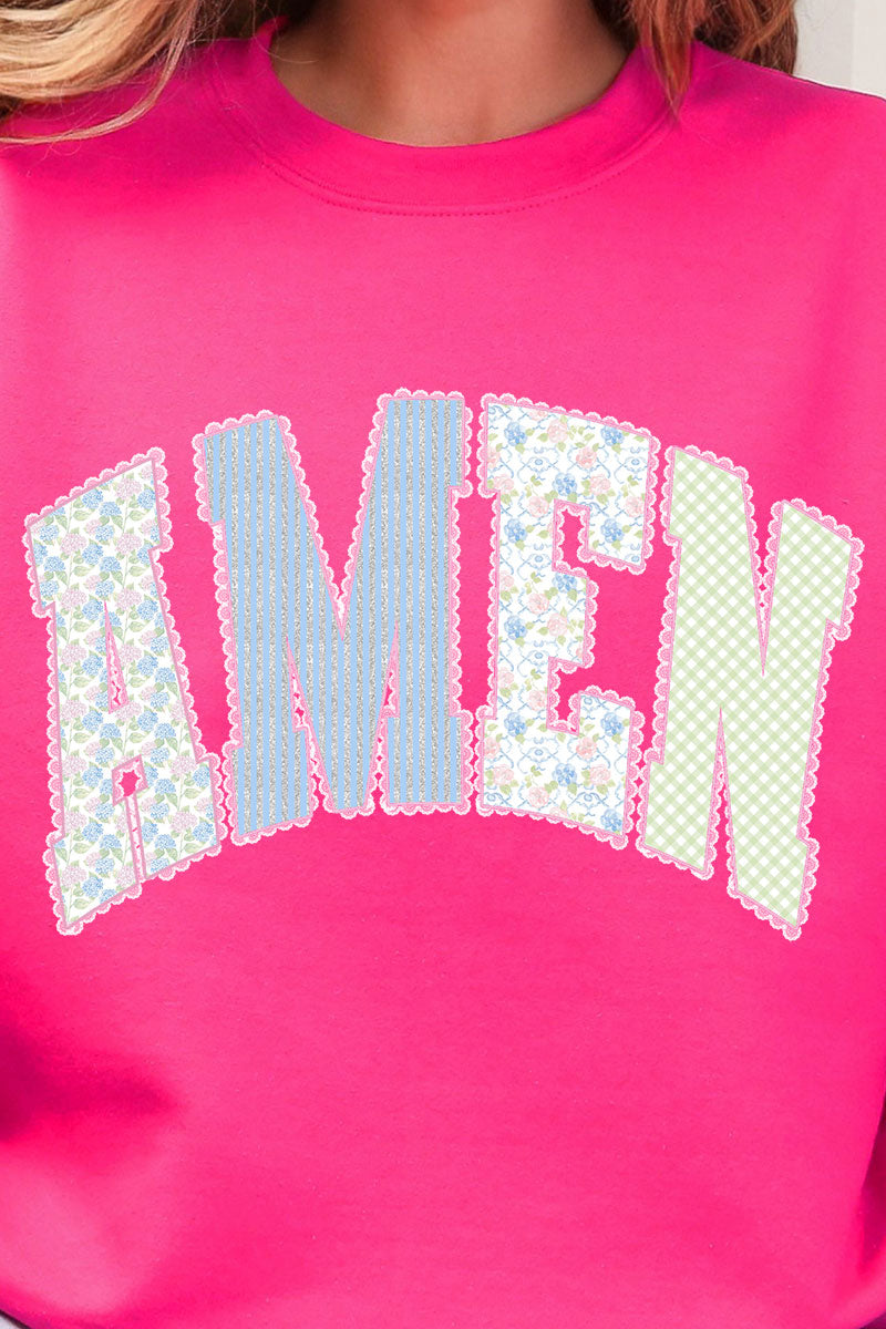 Garden Gingham Amen Heavy Blend Crew Sweatshirt product image 2