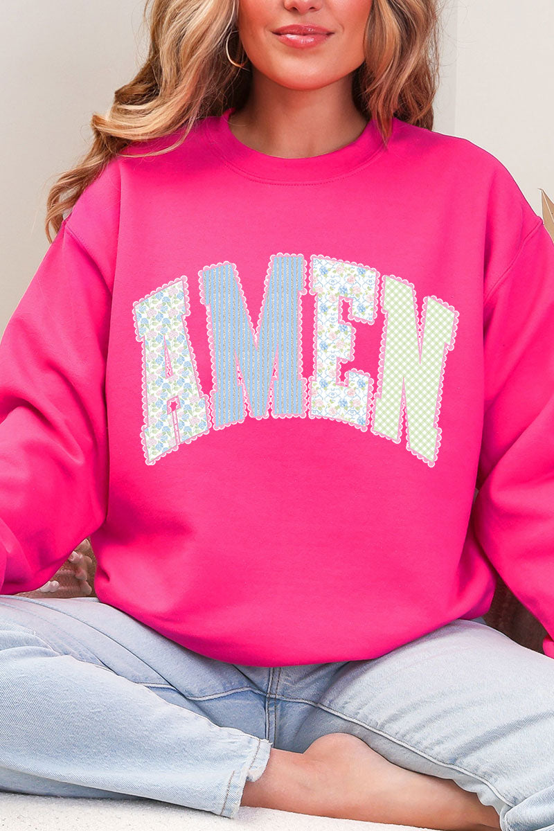 Garden Gingham Amen Heavy Blend Crew Sweatshirt product image 1