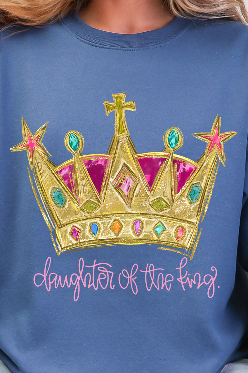 Bejeweled Daughter Of The King Heavy Blend Crew Sweatshirt product image 7