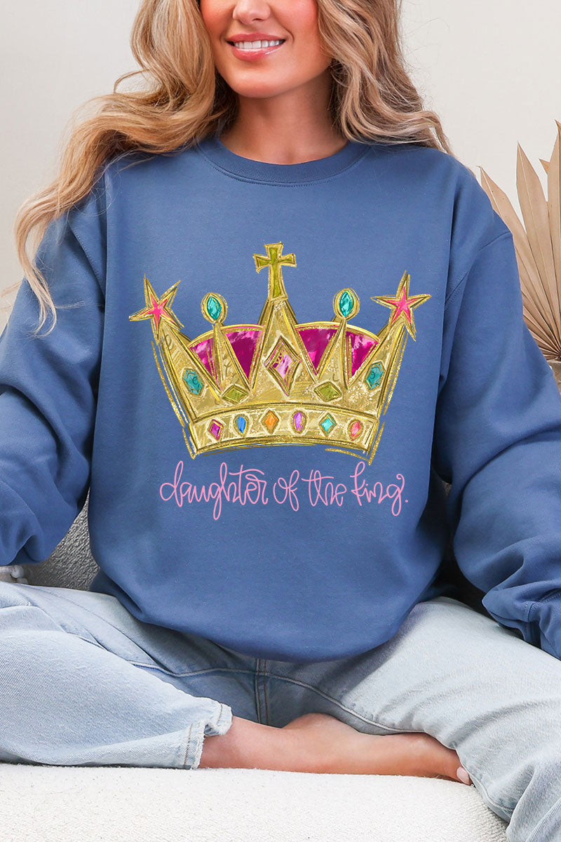 Bejeweled Daughter Of The King Heavy Blend Crew Sweatshirt product image 3