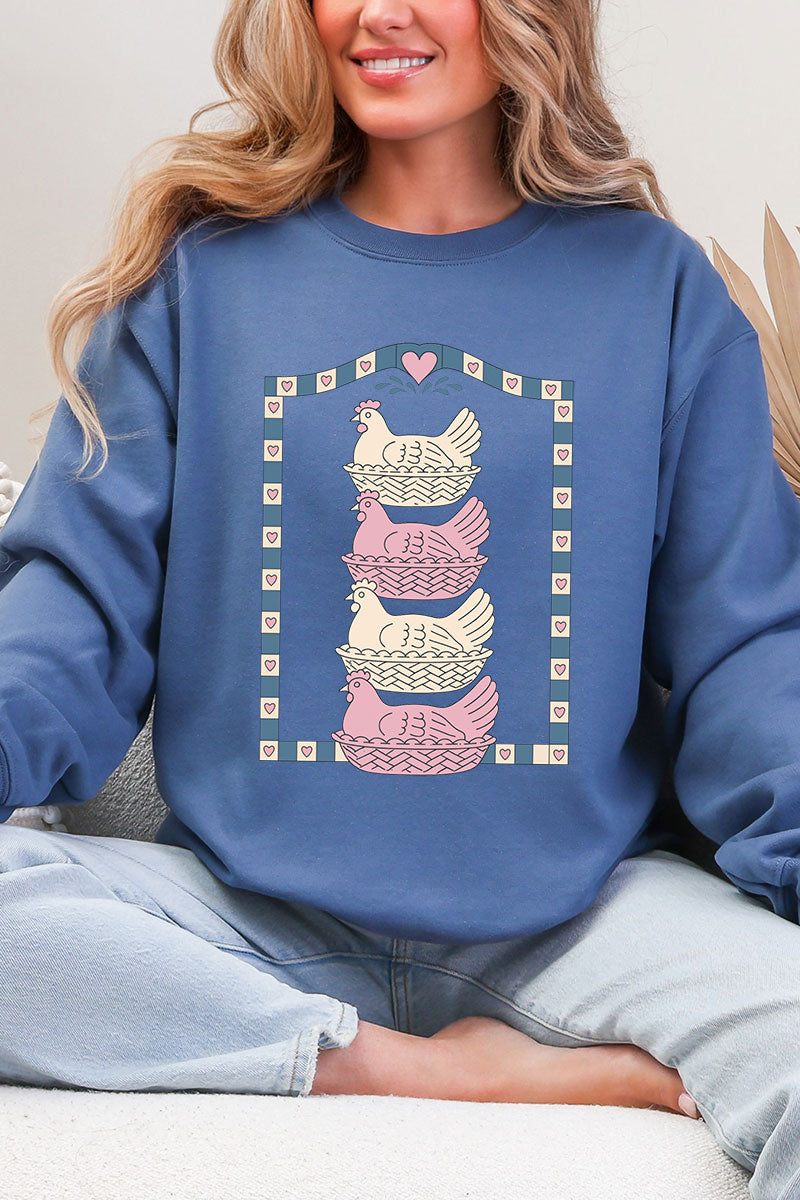 Hen Stack Hearts Heavy Blend Crew Sweatshirt product image 5