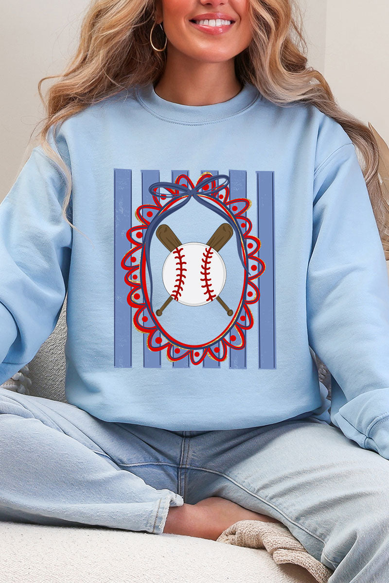 Baseball Stripes Heavy Blend Crew Sweatshirt product image 5