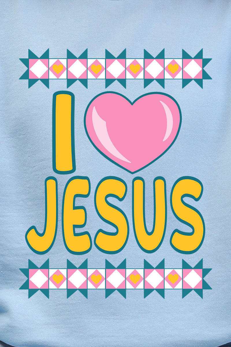 Folk Faith: I Love Jesus Heavy Blend Crew Sweatshirt product image 2