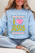 Folk Faith: I Love Jesus Heavy Blend Crew Sweatshirt product image 1