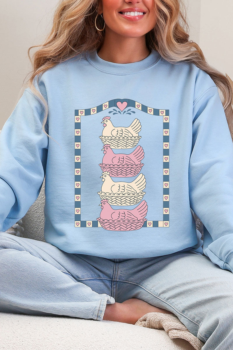 Hen Stack Hearts Heavy Blend Crew Sweatshirt product image 6