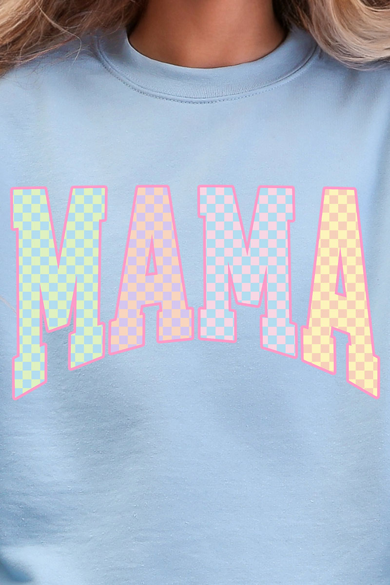 Pastel Checkered Mama Heavy Blend Crew Sweatshirt product image 2