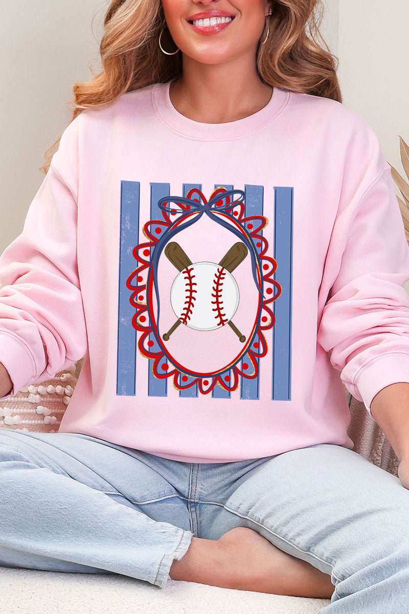 Baseball Stripes Heavy Blend Crew Sweatshirt product image 6