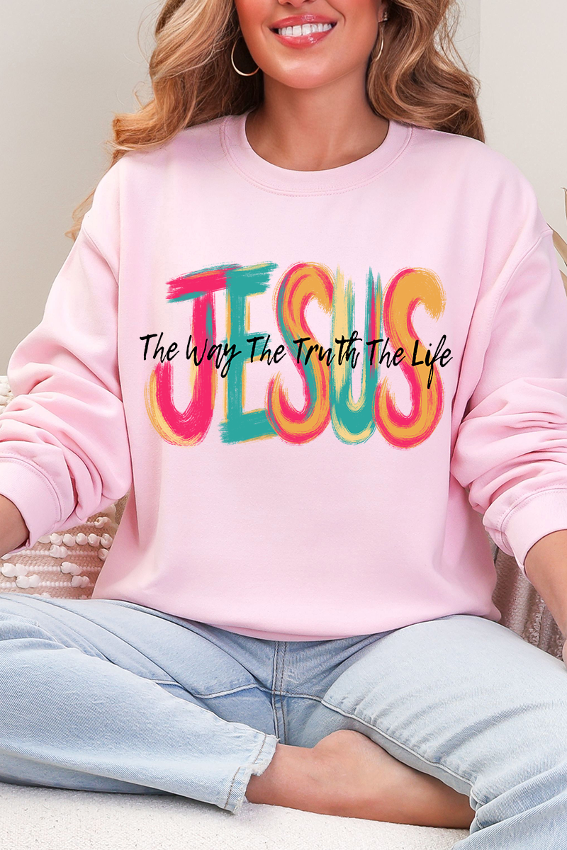 Brushstroke Jesus Heavy Blend Crew Sweatshirt product image 4