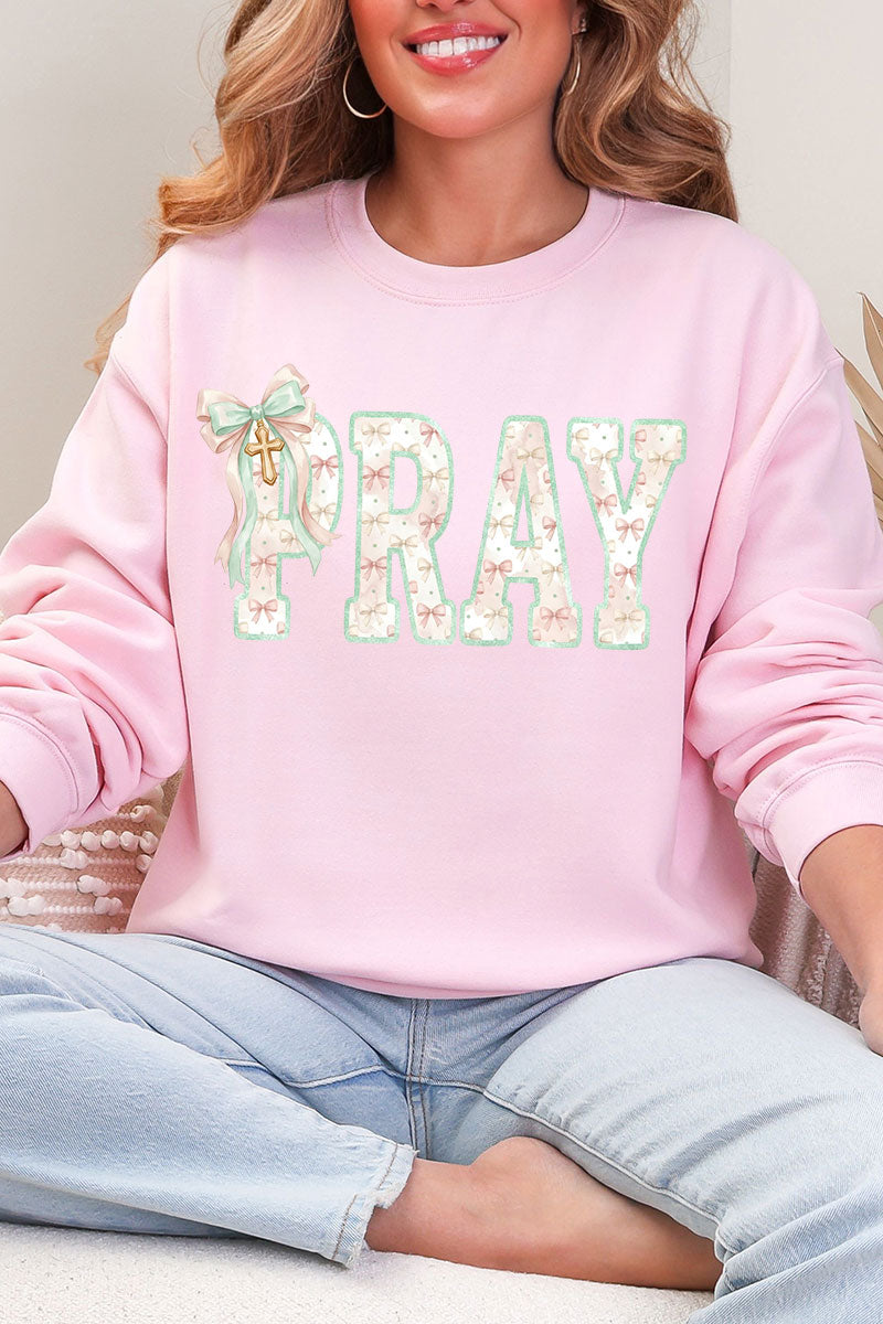 Coquette Cross Pray Heavy Blend Crew Sweatshirt product image 6