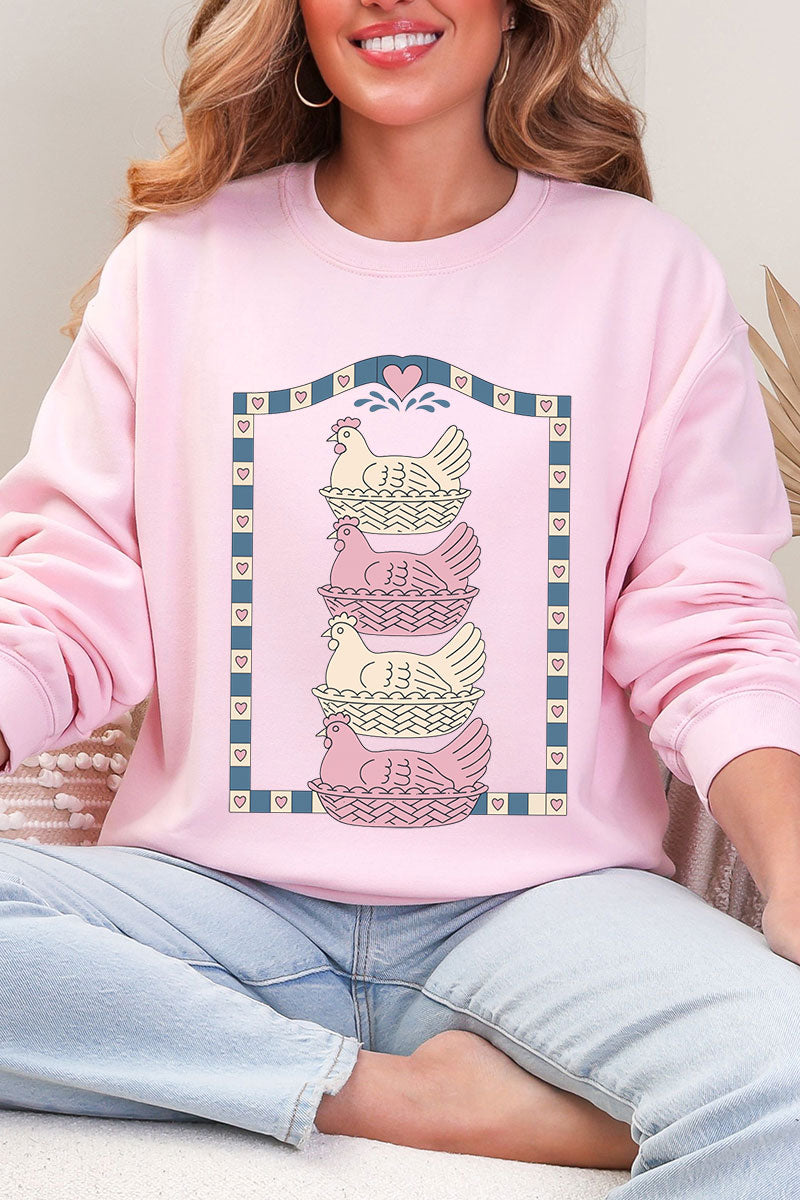 Hen Stack Hearts Heavy Blend Crew Sweatshirt product image 3