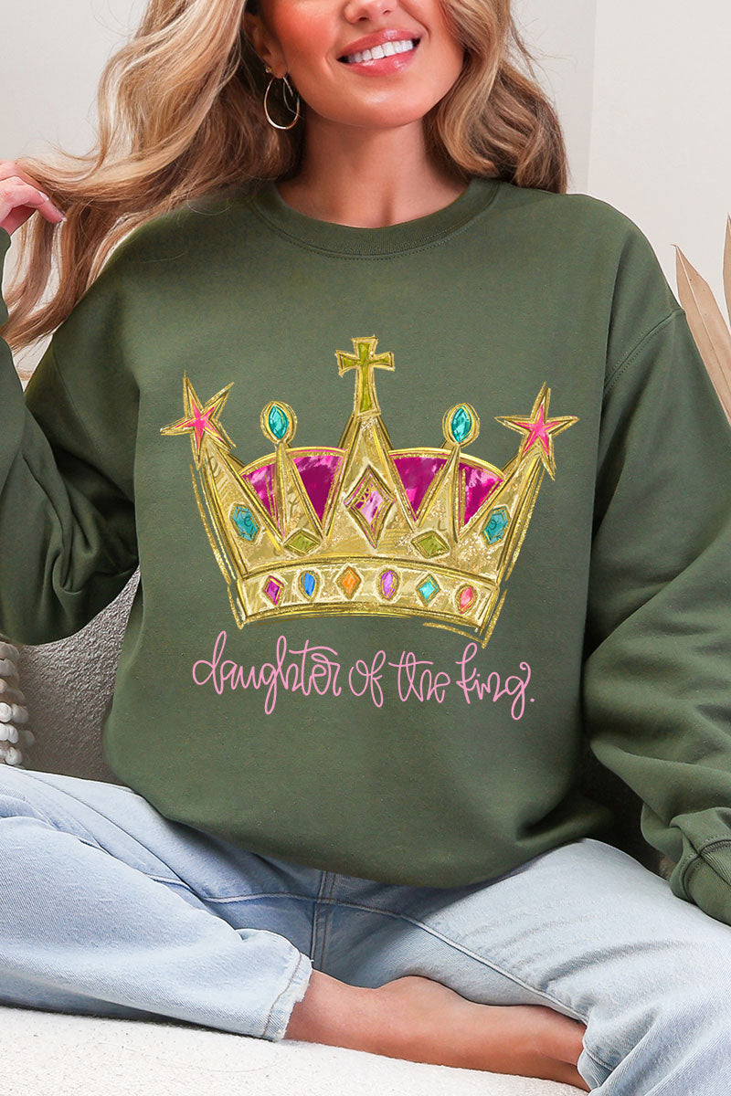Bejeweled Daughter Of The King Heavy Blend Crew Sweatshirt product image 4