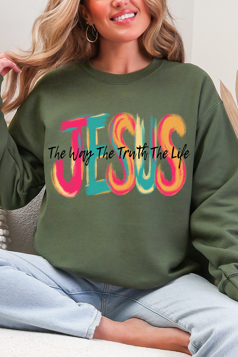 Brushstroke Jesus Heavy Blend Crew Sweatshirt product image 5