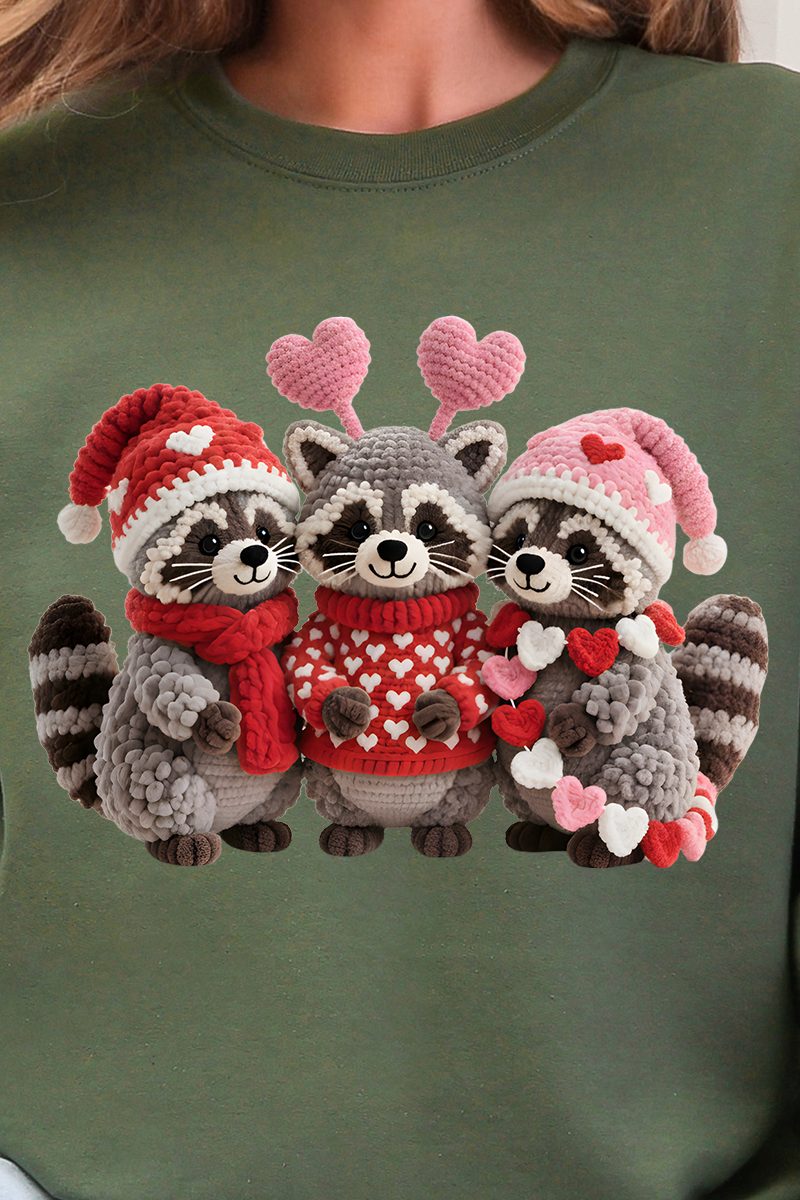 Faux Yarn Raccoon Romance Heavy Blend Crew Sweatshirt product image 2