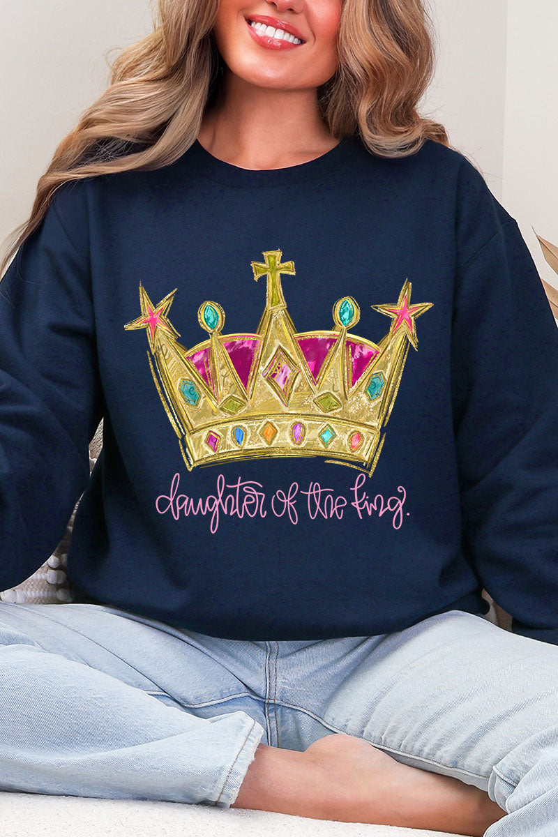 Bejeweled Daughter Of The King Heavy Blend Crew Sweatshirt product image 5