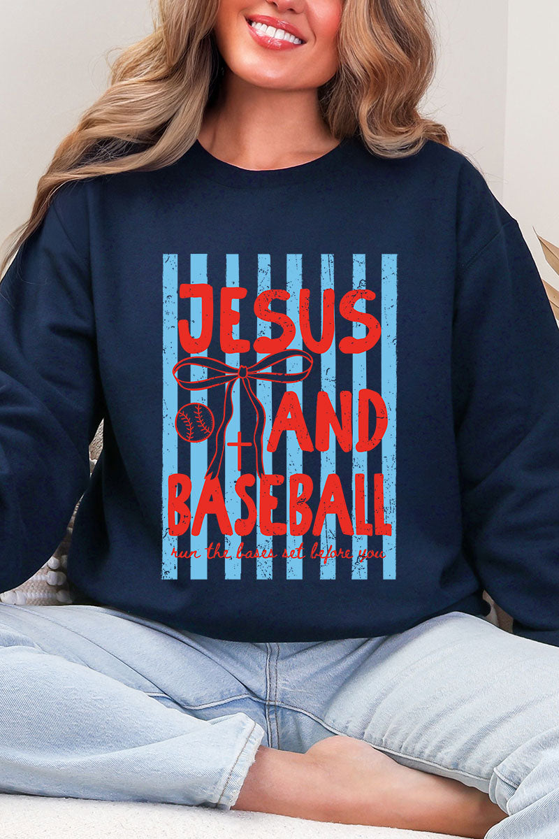 Jesus And Baseball Heavy Blend Crew Sweatshirt product image 6