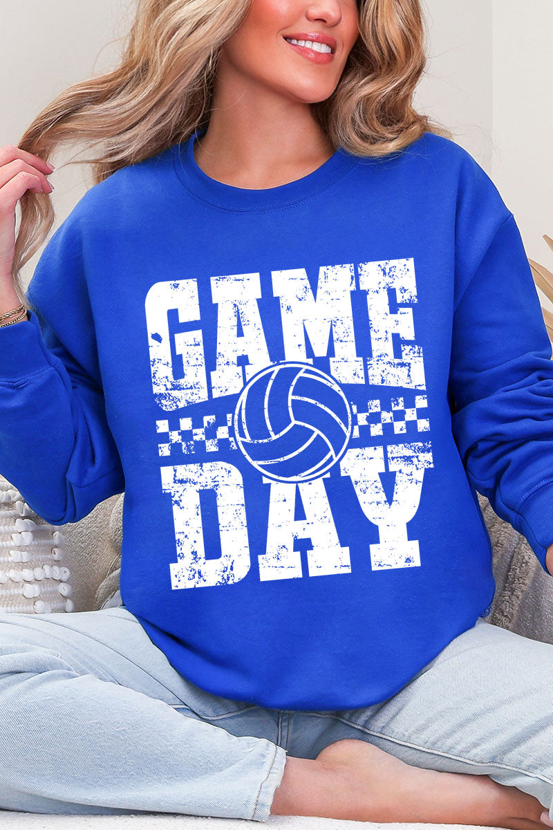 Retro Volleyball Game Day Heavy Blend Crew Sweatshirt product image 1