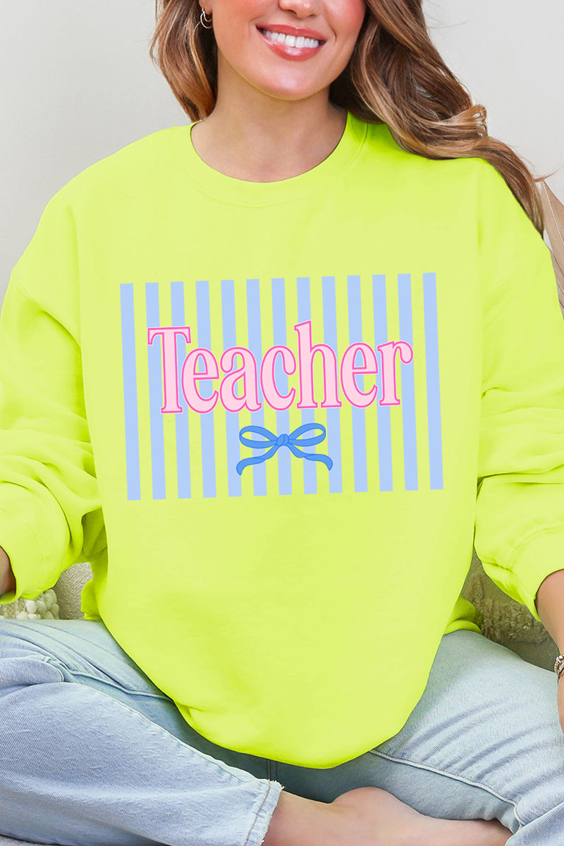 Teacher Striped Heavy Blend Crew Sweatshirt product image 5
