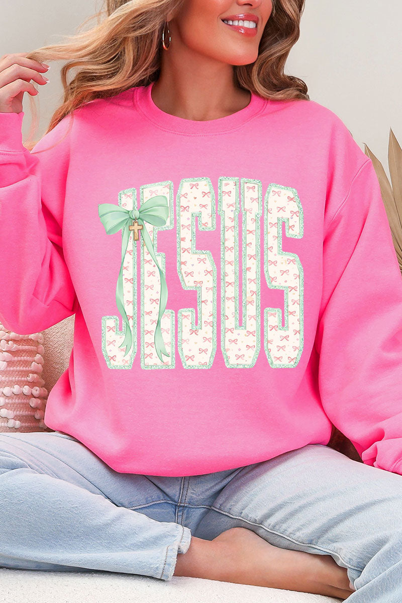 Coquette Cross Jesus Heavy Blend Crew Sweatshirt product image 1