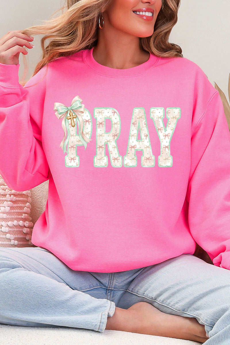 Coquette Cross Pray Heavy Blend Crew Sweatshirt product image 1