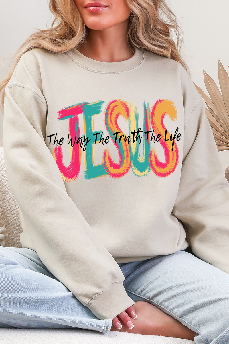 Brushstroke Jesus Heavy Blend Crew Sweatshirt product image 6