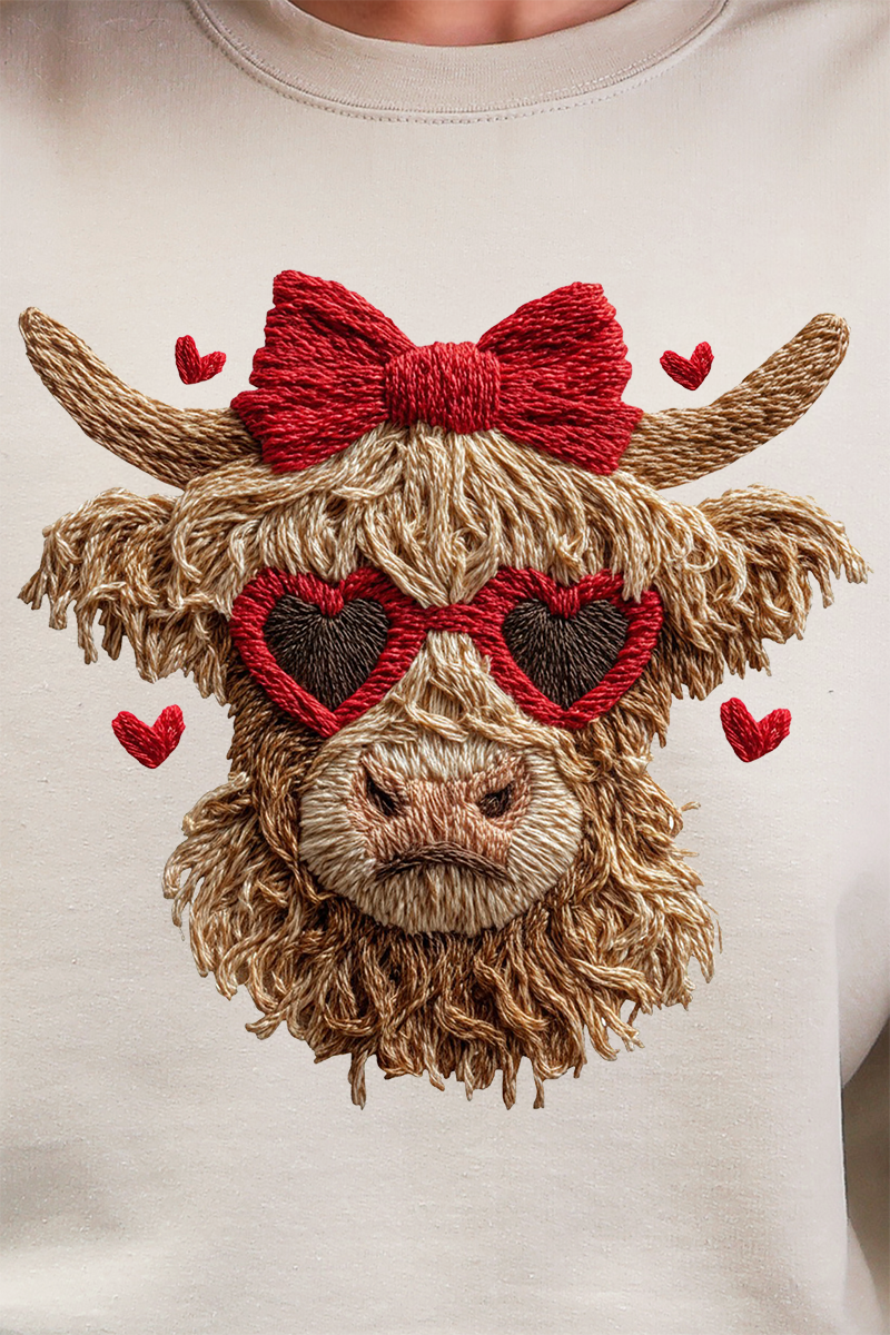 Heartbreaking Heifer Faux Yarn Heavy Blend Crew Sweatshirt product image 2