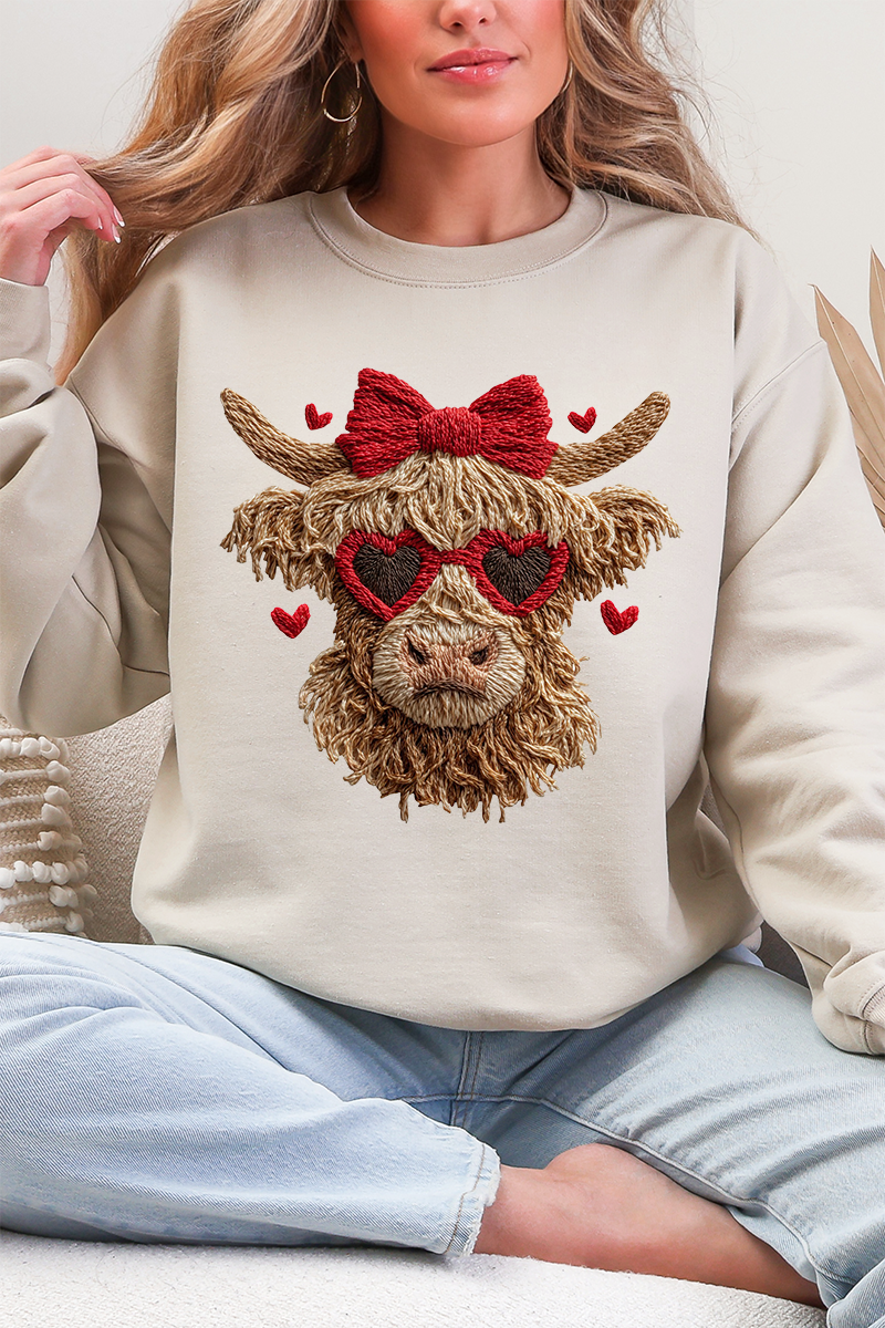 Heartbreaking Heifer Faux Yarn Heavy Blend Crew Sweatshirt product image 1