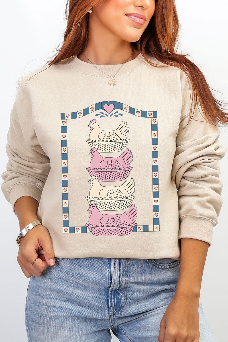Hen Stack Hearts Heavy Blend Crew Sweatshirt product image 4