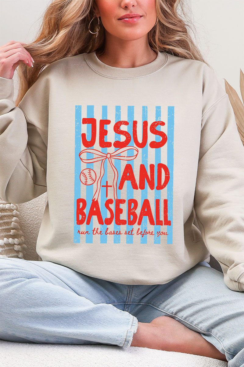 Jesus And Baseball Heavy Blend Crew Sweatshirt product image 7