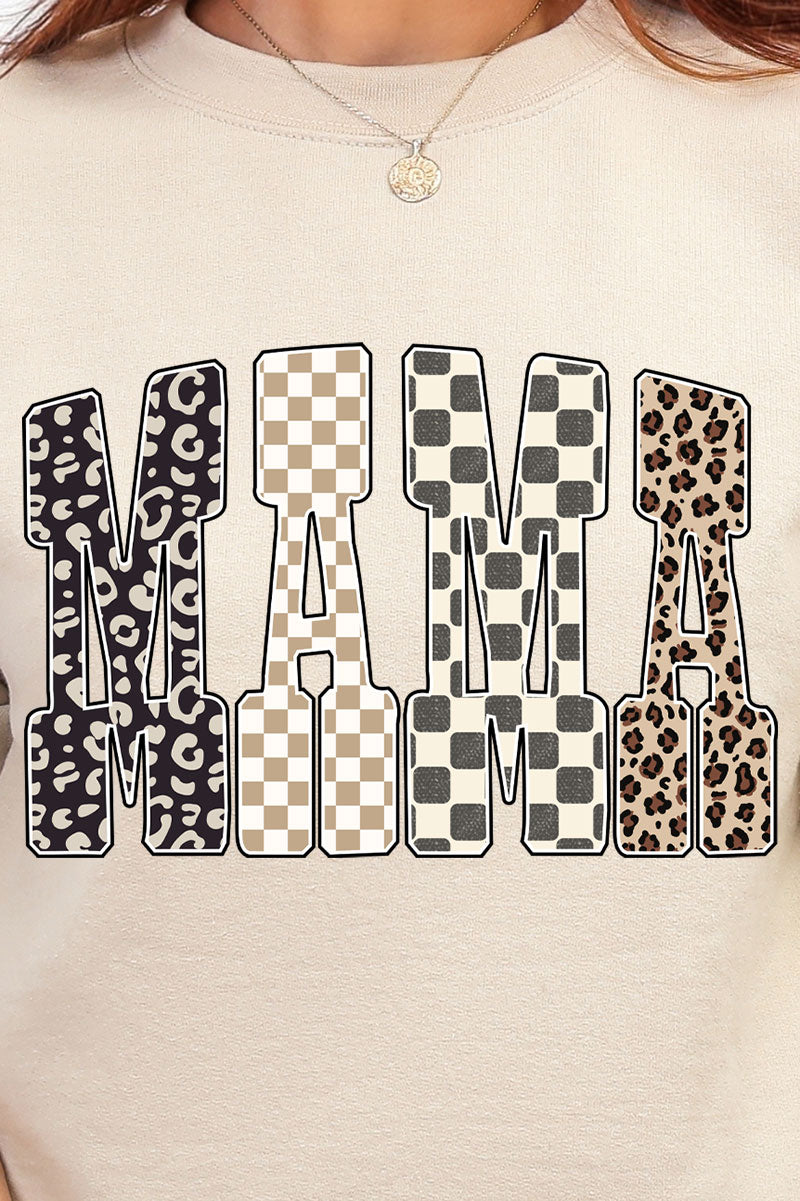 Leopard Checkered Mama Heavy Blend Crew Sweatshirt product image 2
