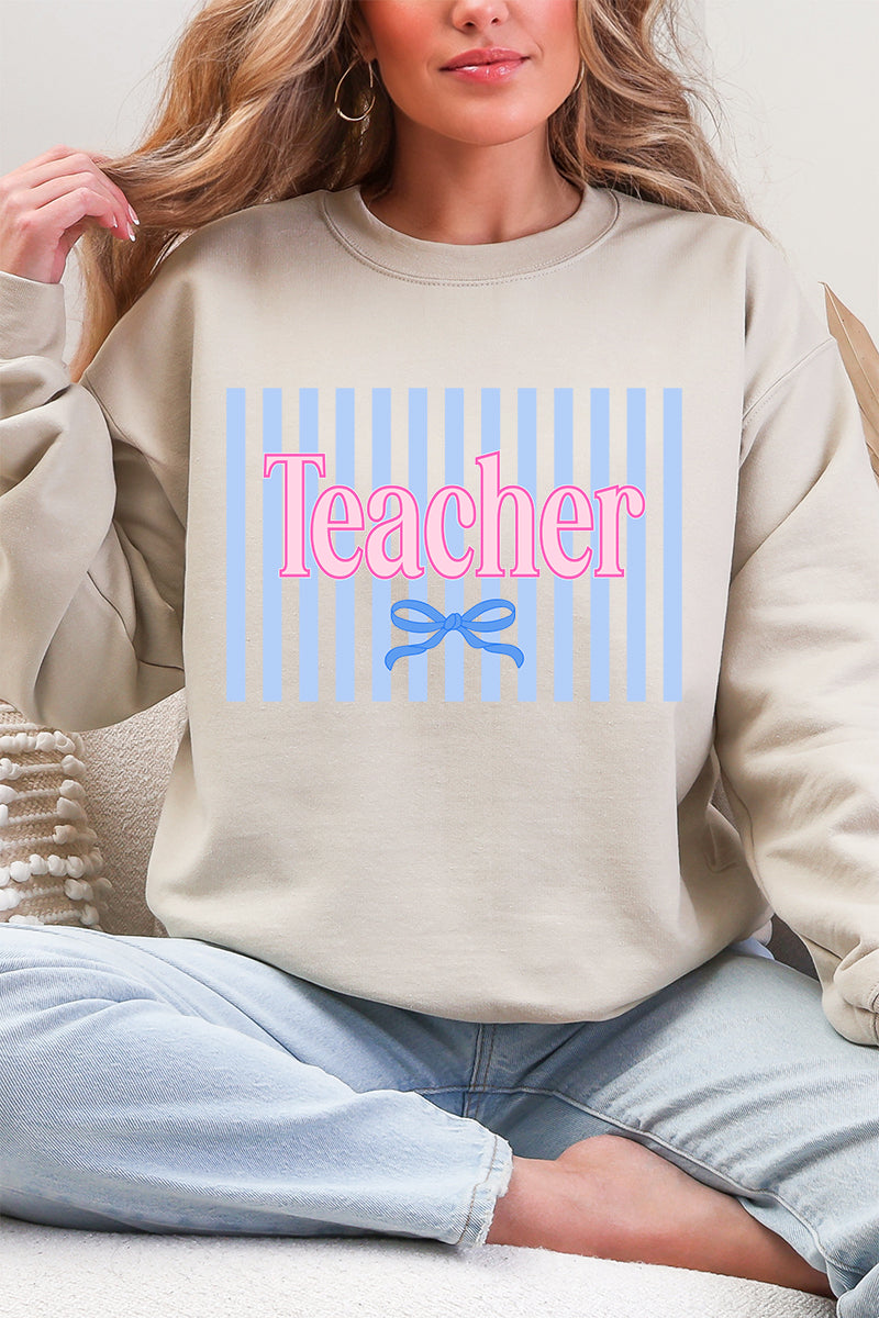 Teacher Striped Heavy Blend Crew Sweatshirt product image 6