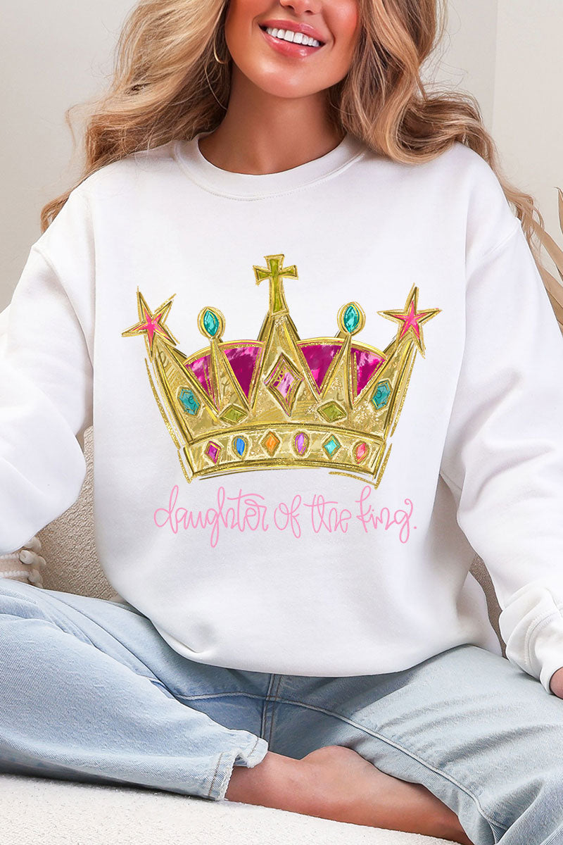 Bejeweled Daughter Of The King Heavy Blend Crew Sweatshirt product image 6