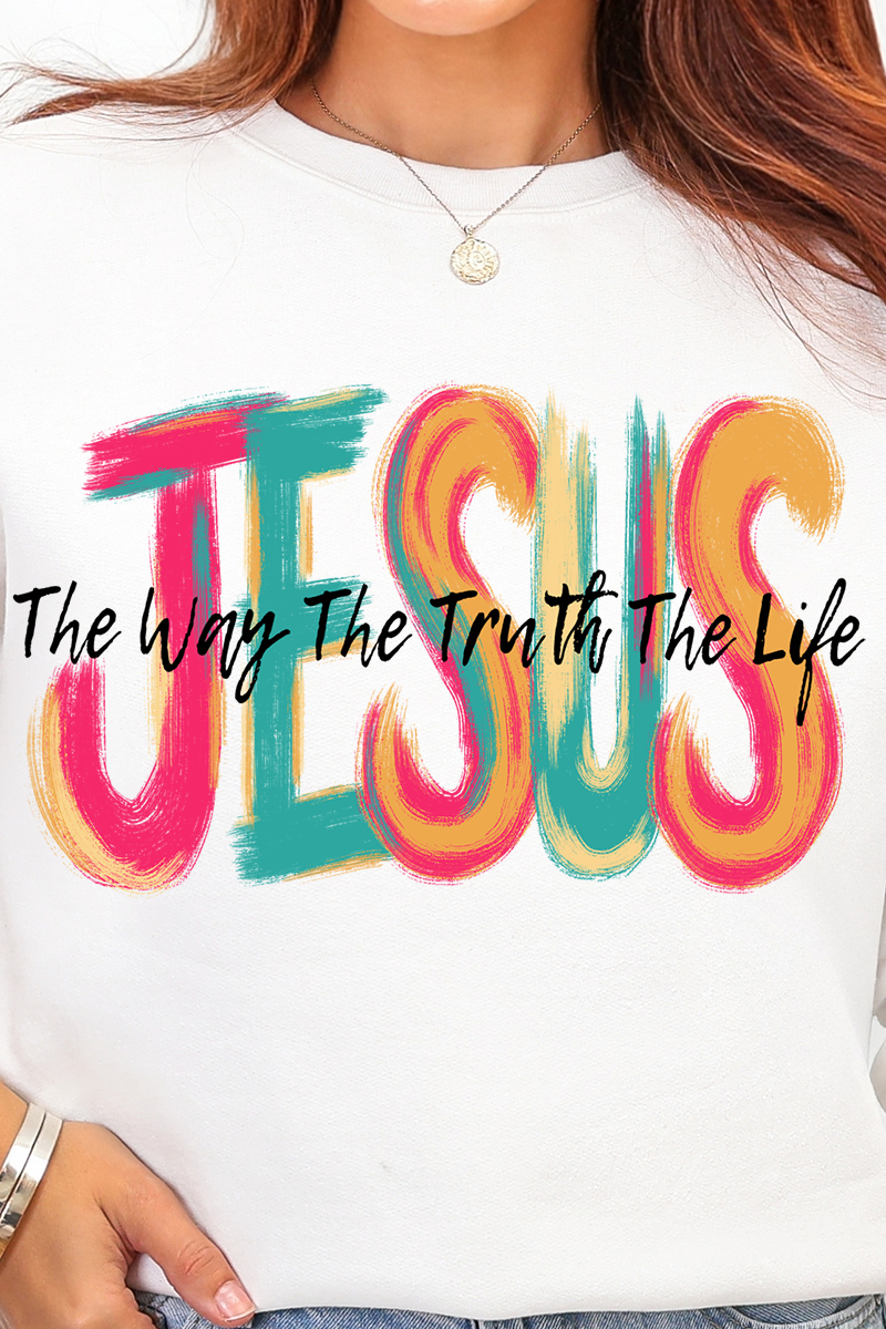 Brushstroke Jesus Heavy Blend Crew Sweatshirt product image 2