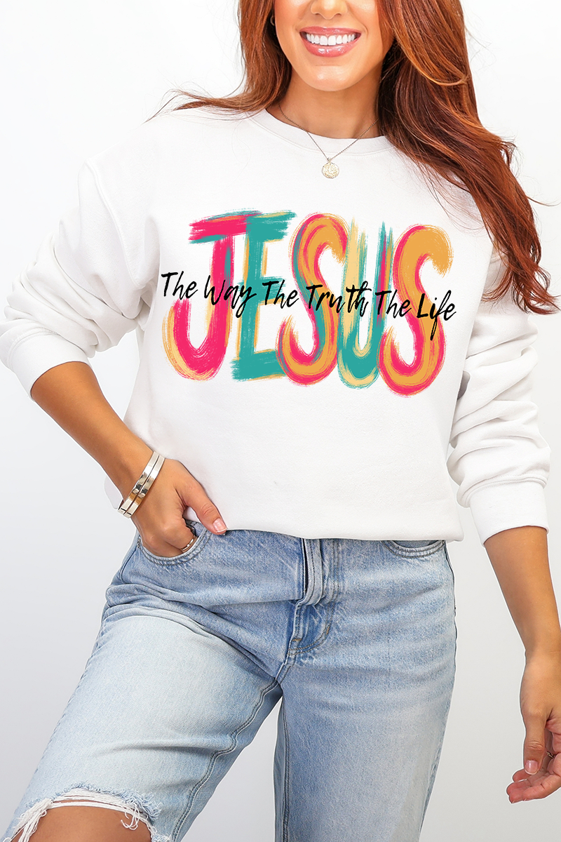 Brushstroke Jesus Heavy Blend Crew Sweatshirt product image 1