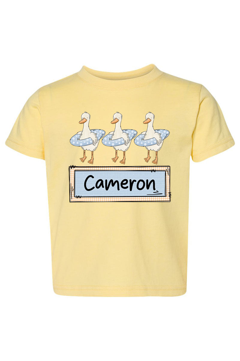 Toddler Personalized Blue Summer Geese Fine Jersey Tee product image 1
