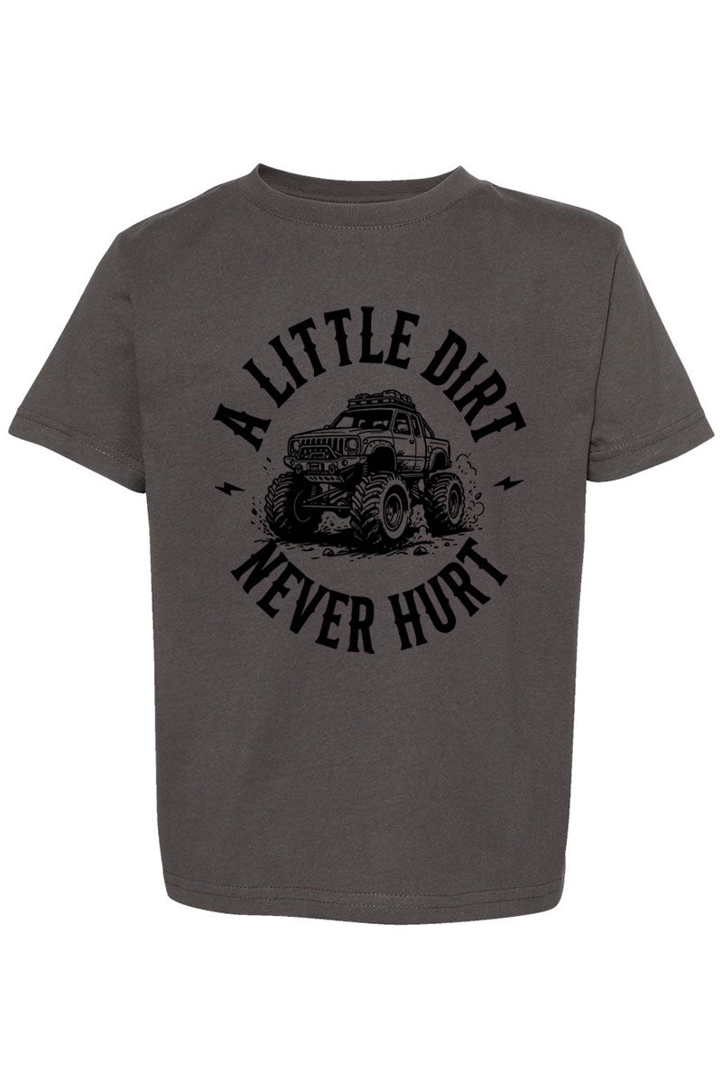 Toddler Monster Truck Little Dirt Never Hurt Fine Jersey Tee product image 3