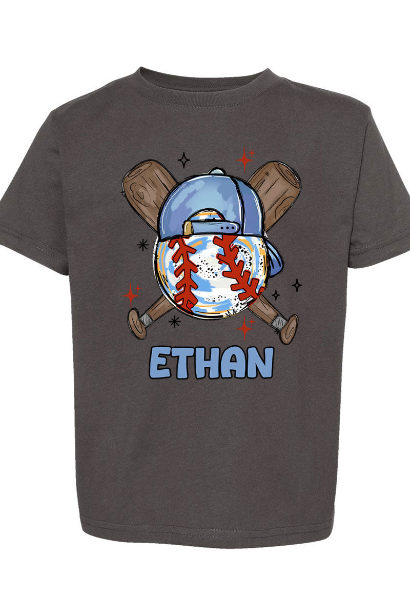 Toddler Personalized Hat Back Home Run Hitter Fine Jersey Tee *Personalize Your Name