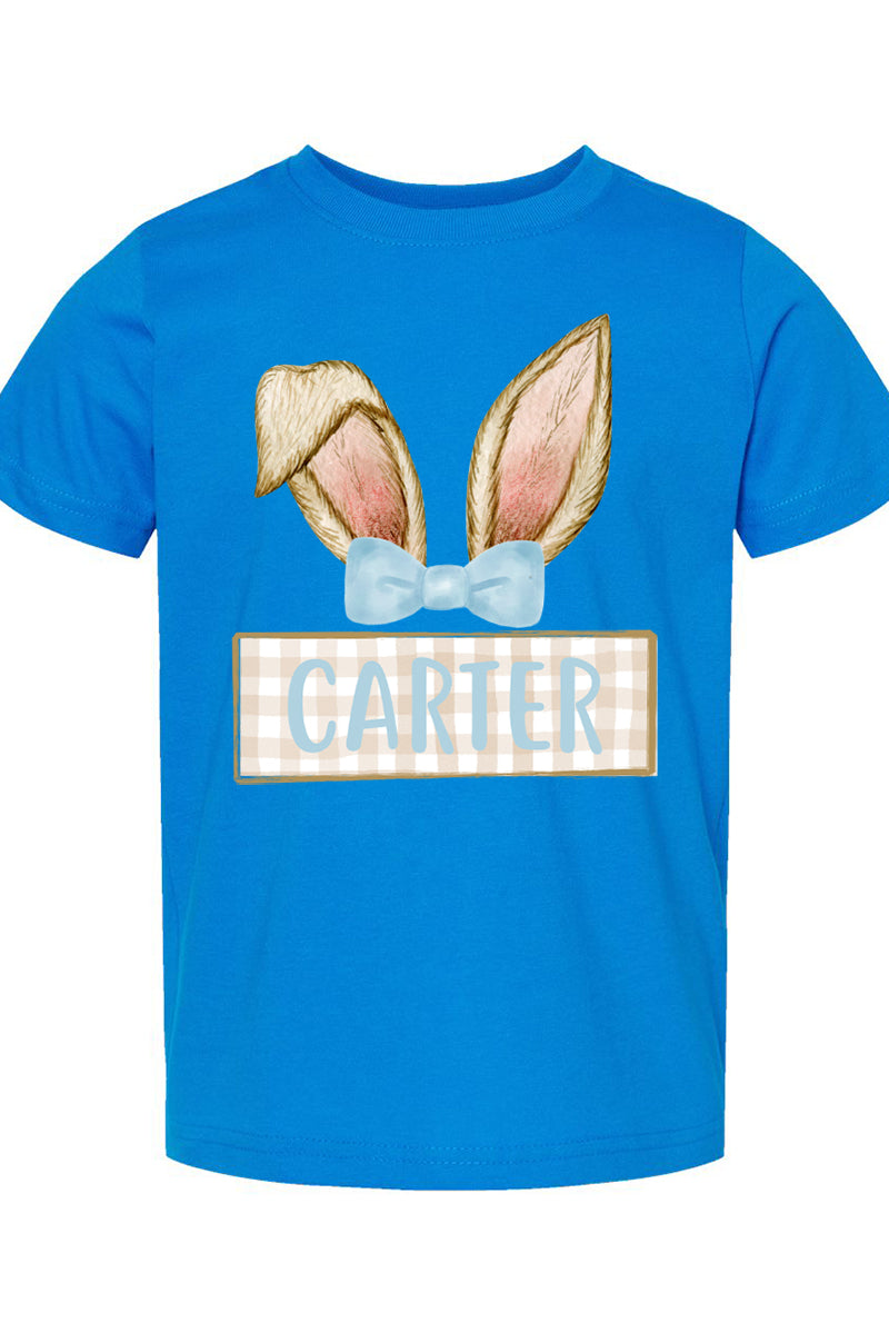 Toddler Personalized Blue Coquette Bunny Ears Fine Jersey product image 4