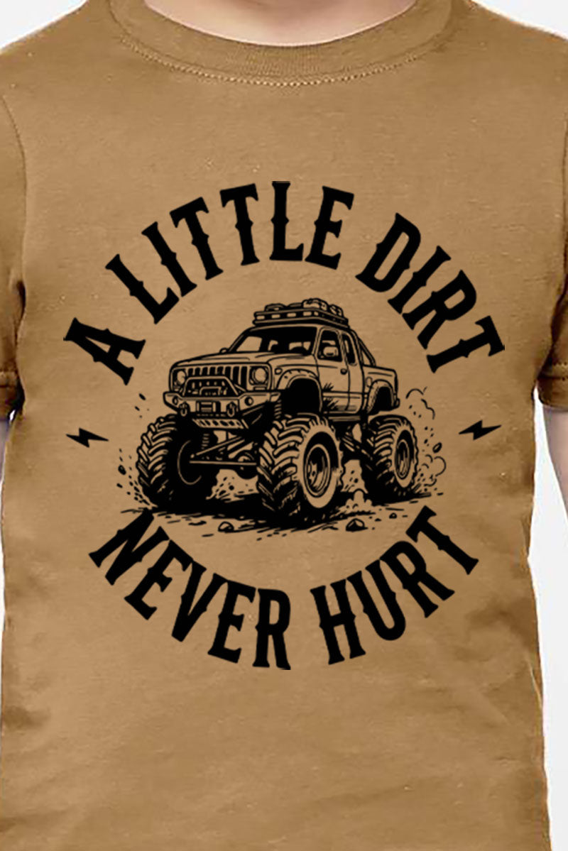 Toddler Monster Truck Little Dirt Never Hurt Fine Jersey Tee product image 2