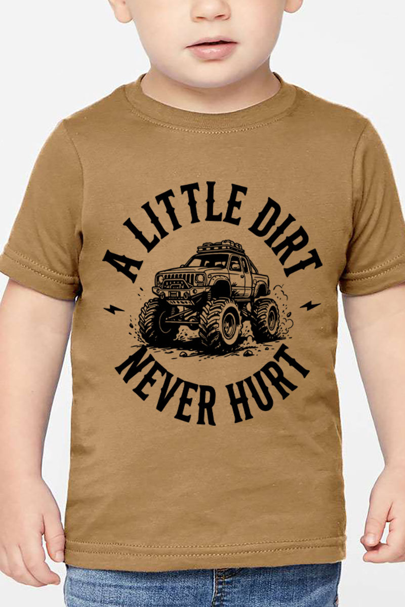 Toddler Monster Truck Little Dirt Never Hurt Fine Jersey Tee product image 1